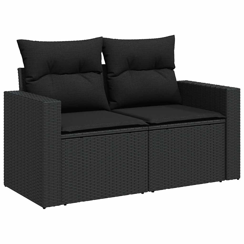 11-dijelni set vrtnih sofa od poliratana s jastucima crni Crna 66 x 62 x 69 cm