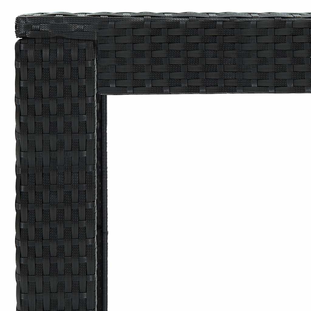 7-dijelni vrtni barski set od poliratana s jastucima crni Crna 100 x 60.5 x 110.5 cm
