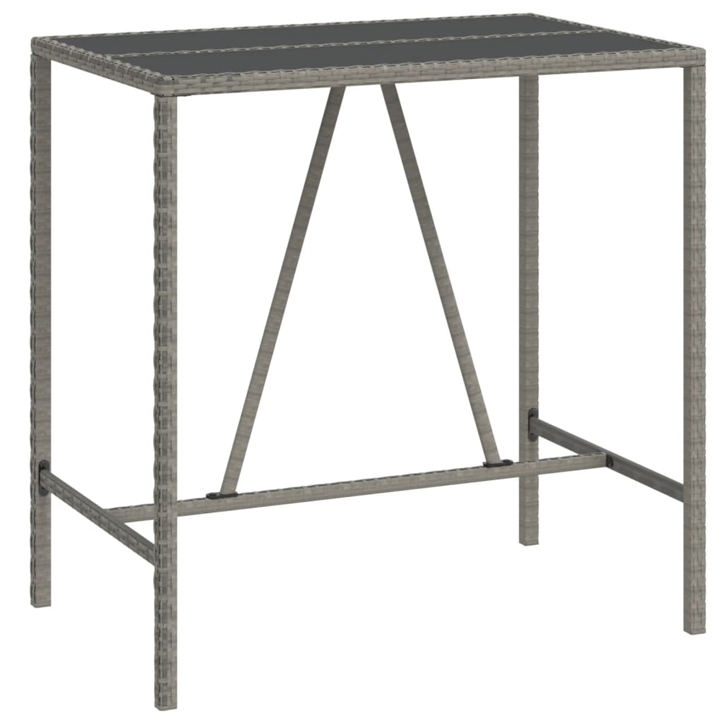 5-dijelni vrtni barski set od poliratana s jastucima sivi Siva 110 x 70 x 110 cm