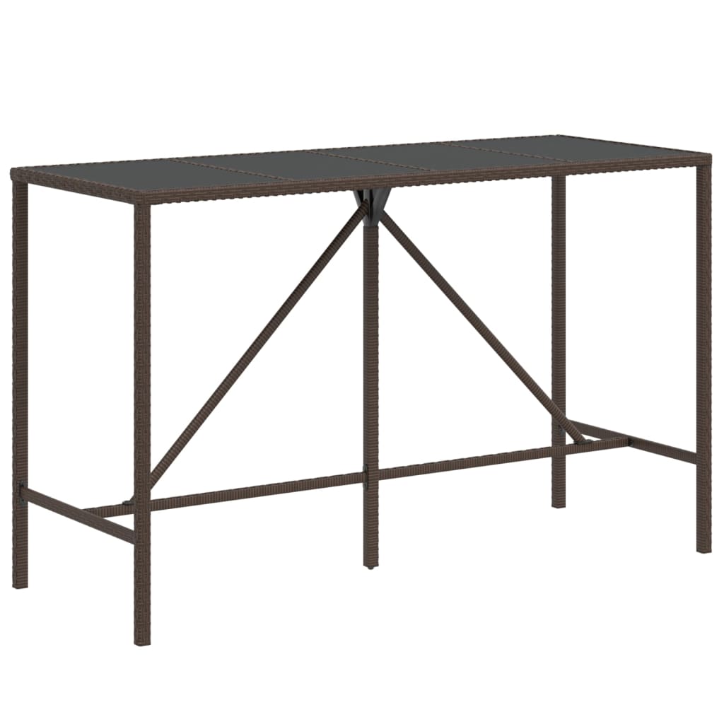 7-dijelni vrtni barski set s jastucima smeđi od poliratana Smeđa 180 x 70 x 110 cm