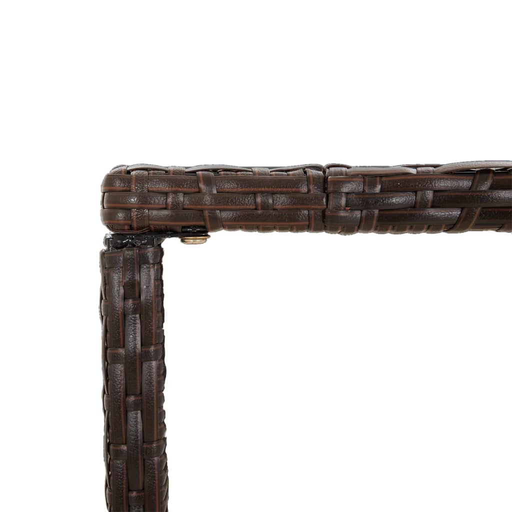 7-dijelni vrtni barski set s jastucima smeđi od poliratana Smeđa 180 x 70 x 110 cm
