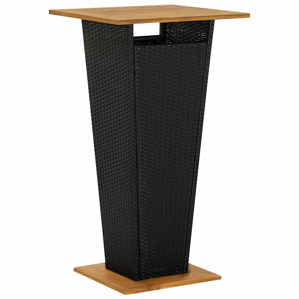 3-dijelni vrtni barski set od poliratana s jastucima crni Crna 60 x 60 x 110 cm