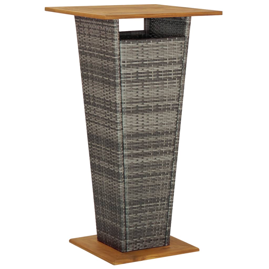 5-dijelni vrtni barski set od poliratana s jastucima sivi Siva 60 x 60 x 110 cm