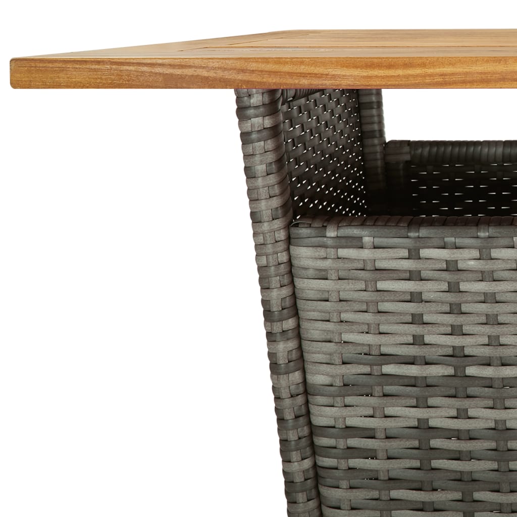 5-dijelni vrtni barski set od poliratana s jastucima sivi Siva 60 x 60 x 110 cm