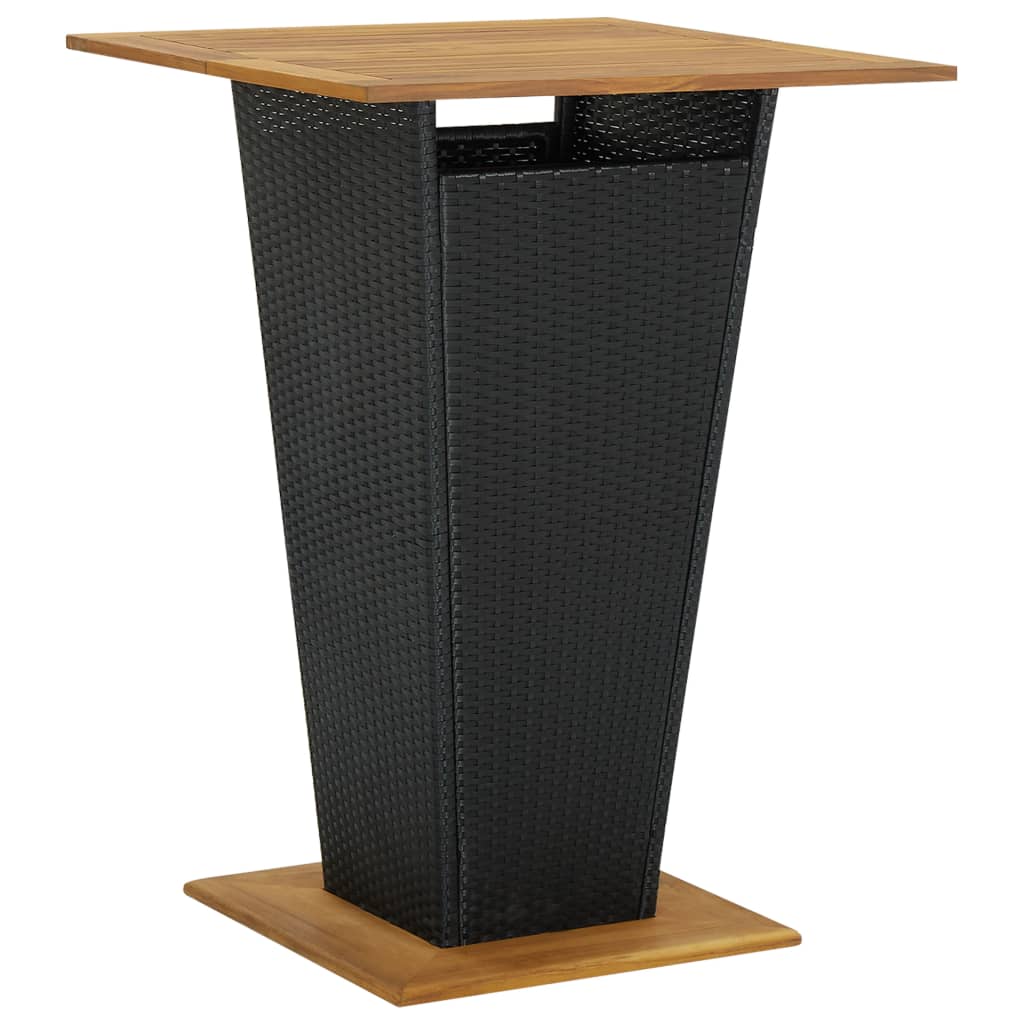 3-dijelni vrtni barski set od poliratana s jastucima crni Crna 80 x 80 x 110 cm