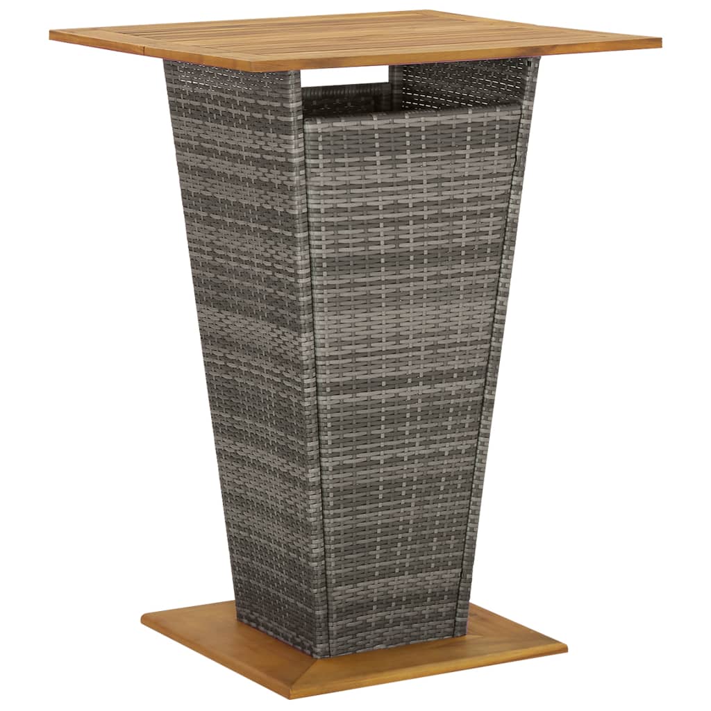 5-dijelni vrtni barski set od poliratana s jastucima sivi Siva 80 x 80 x 110 cm