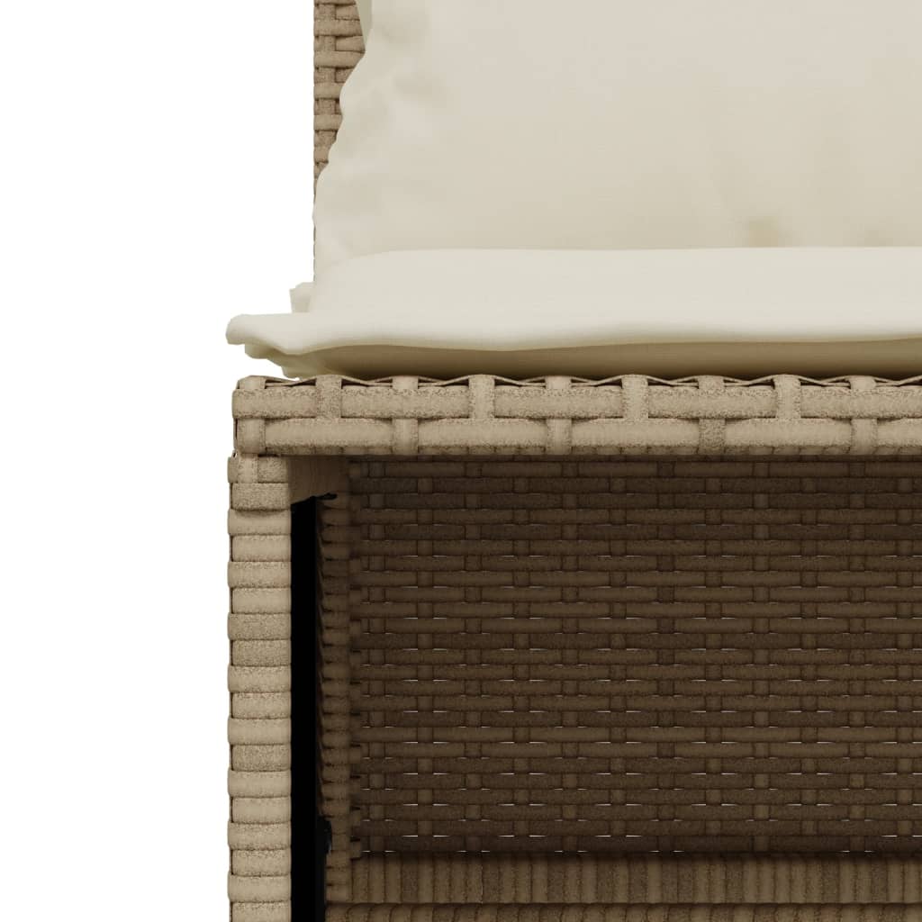 5-dijelni vrtni set sofa s jastucima bež od poliratana 204 x 55 x 70 cm
