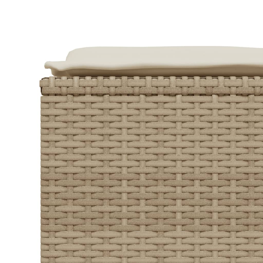 5-dijelni vrtni set sofa s jastucima bež od poliratana 204 x 55 x 70 cm