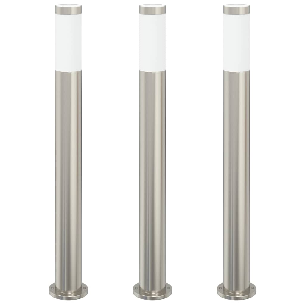 Stupić za zidne lampe 3 kom 80 cm od nehrđajućeg čelika IP44