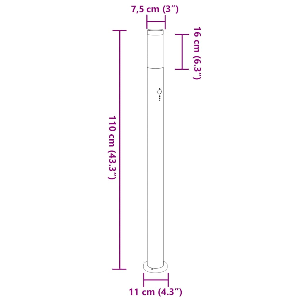 Stupić sa senzorom 110 cm od nehrđajućeg čelika IP44
