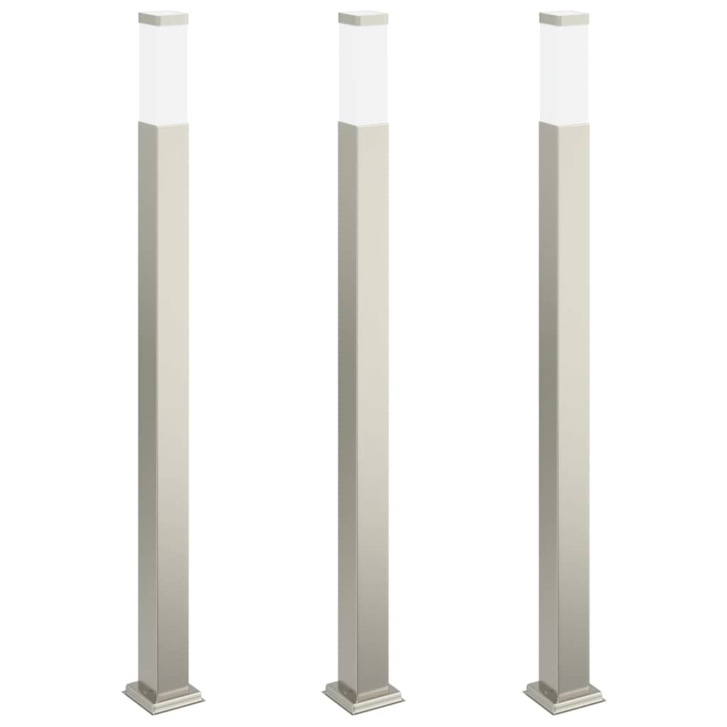 Stupić za zidne lampe 3 kom 110 cm od nehrđajućeg čelika IP44