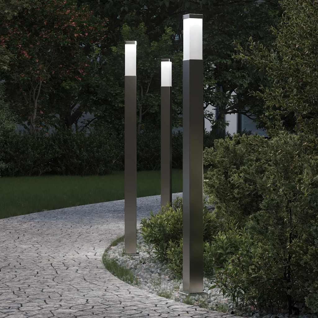 Stupić za zidne lampe 3 kom 110 cm od nehrđajućeg čelika IP44