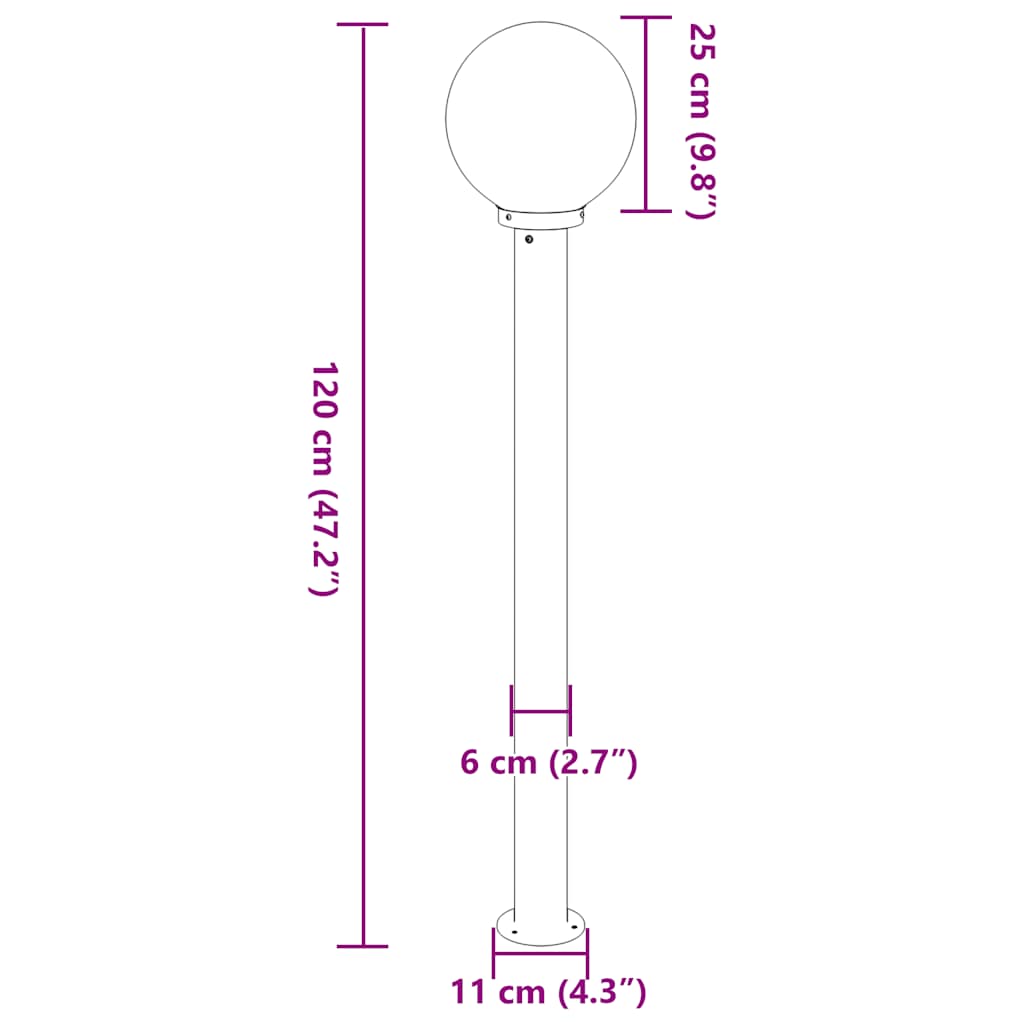 Stupić za svjetlo 120 cm Crni IP44