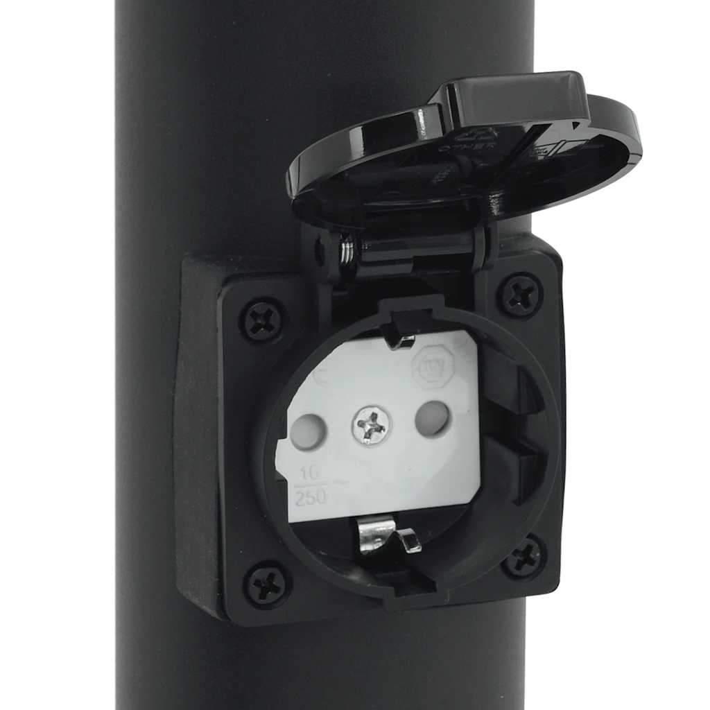 Stupić s utičnicom 120 cm Crna IP44
