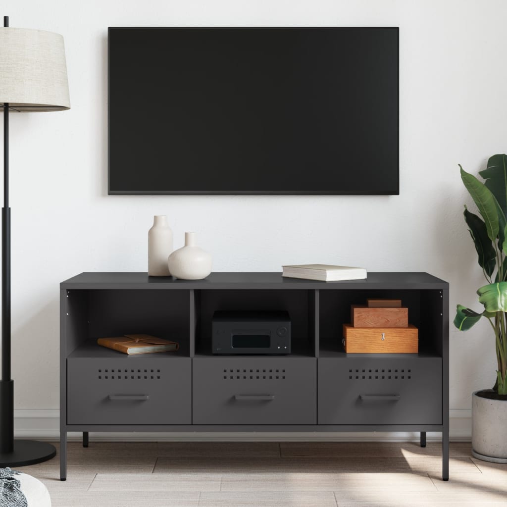 TV ormarić crni 100,5 x 39 x 50,5 cm čelični