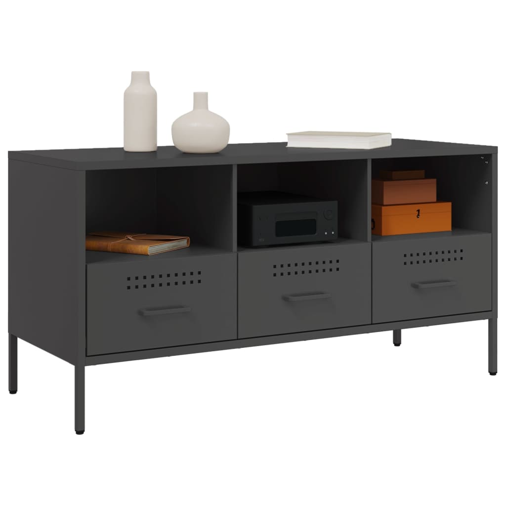 TV ormarić crni 100,5 x 39 x 50,5 cm čelični