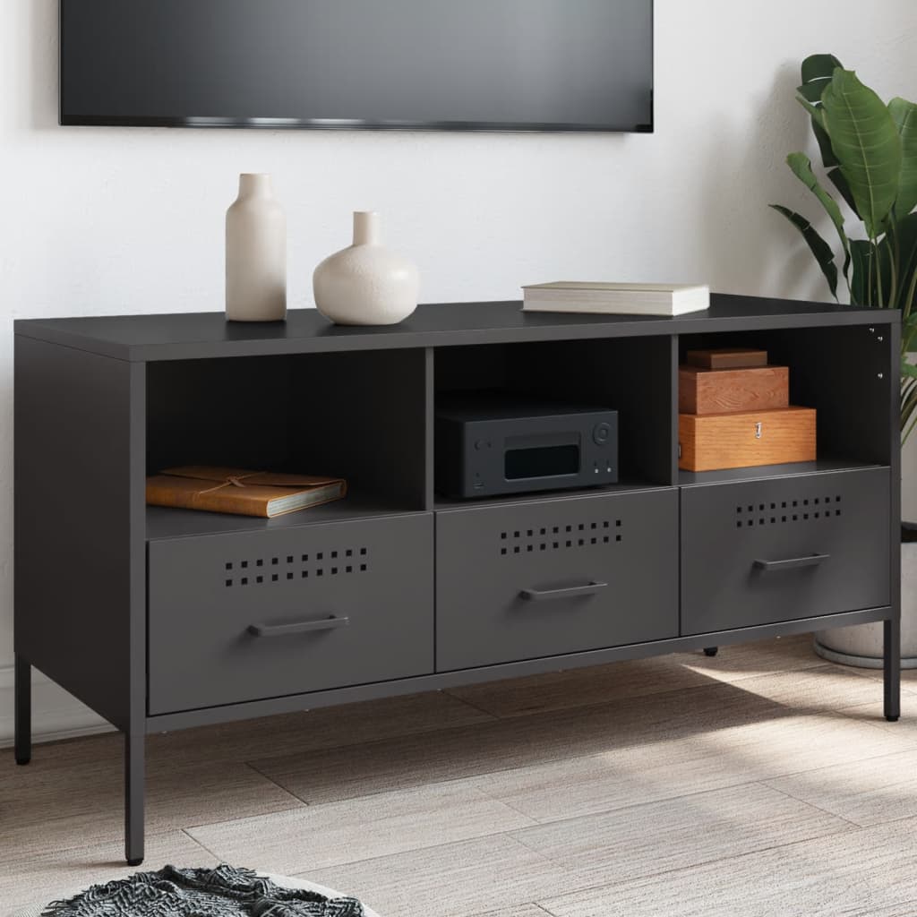 TV ormarić crni 100,5 x 39 x 50,5 cm čelični