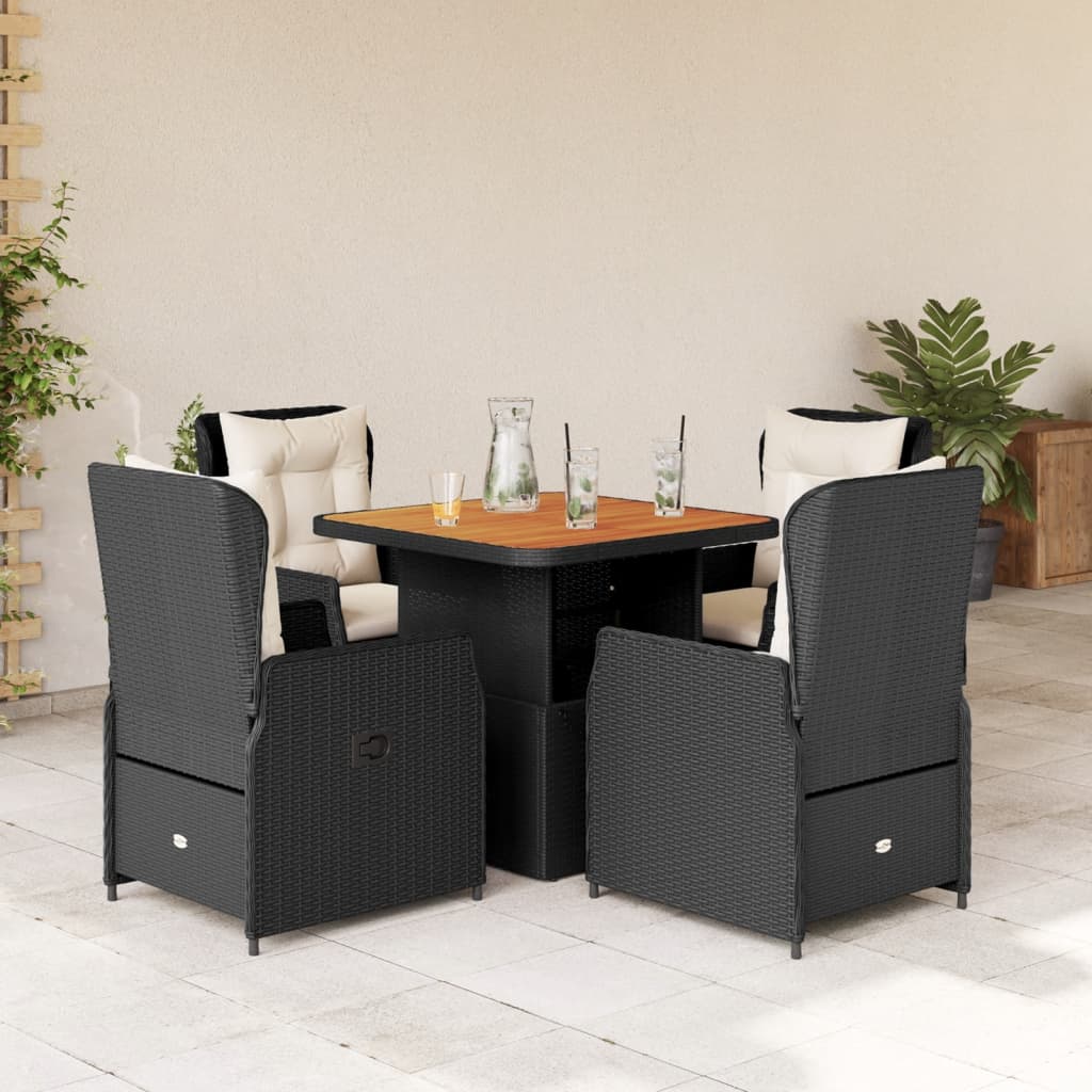 3-dijelni bistro set od poliratana s jastucima sivi
