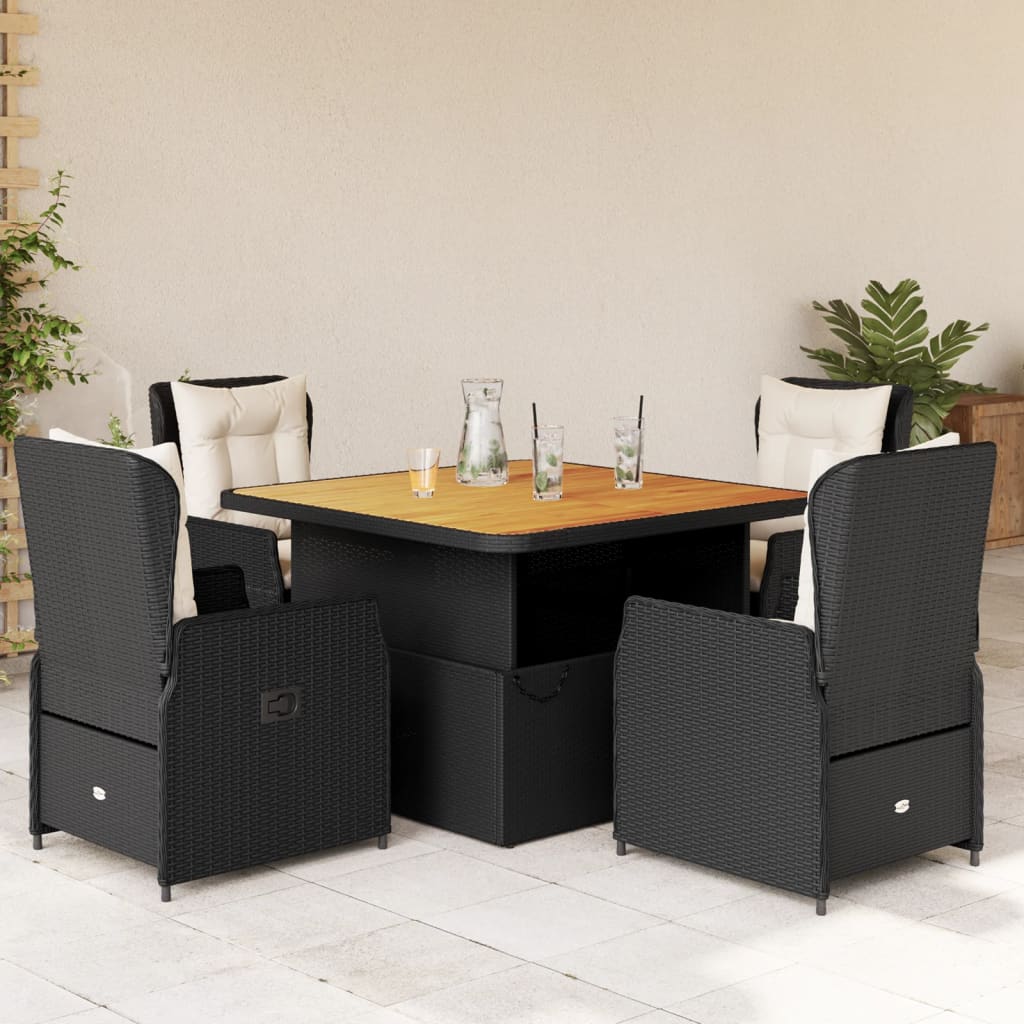 3-dijelni bistro set od poliratana s jastucima sivi