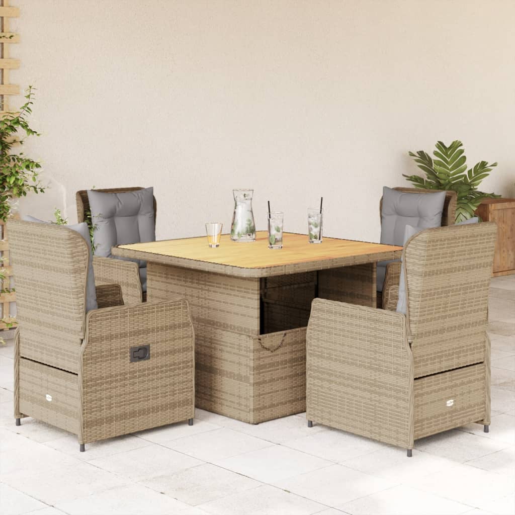 3-dijelni bistro set od poliratana s jastucima sivi