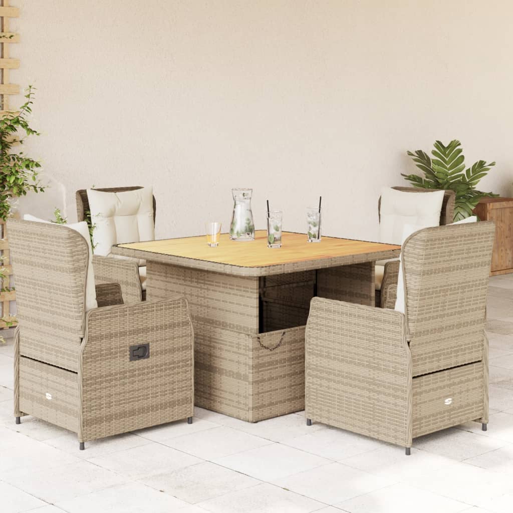 3-dijelni bistro set od poliratana s jastucima sivi