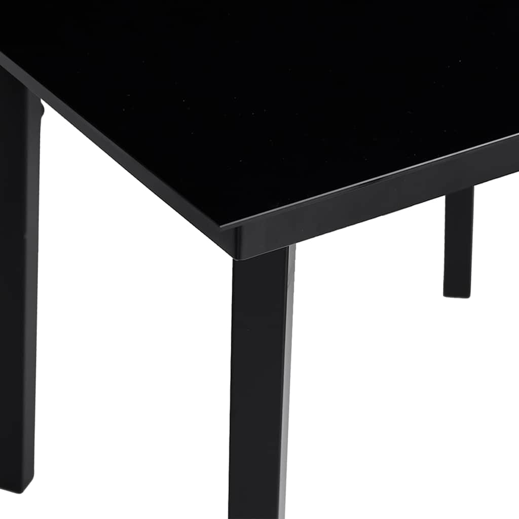 7-dijelni vrtni blagovaonski set s jastucima crni od poliratana Crna 200 x 100 x 74 cm