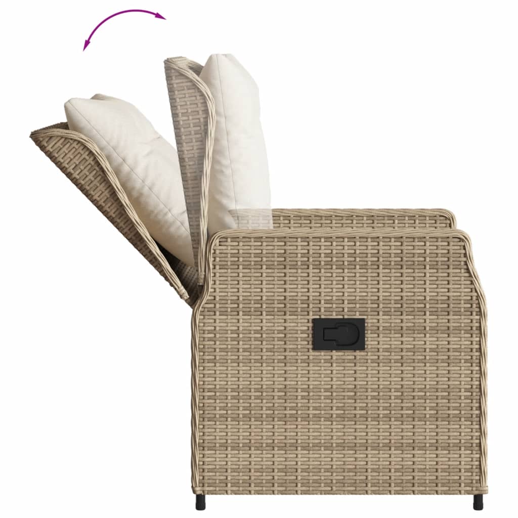 5-dijelni vrtni blagovaonski set od poliratana s jastucima bež 80 x 80 x 74 cm