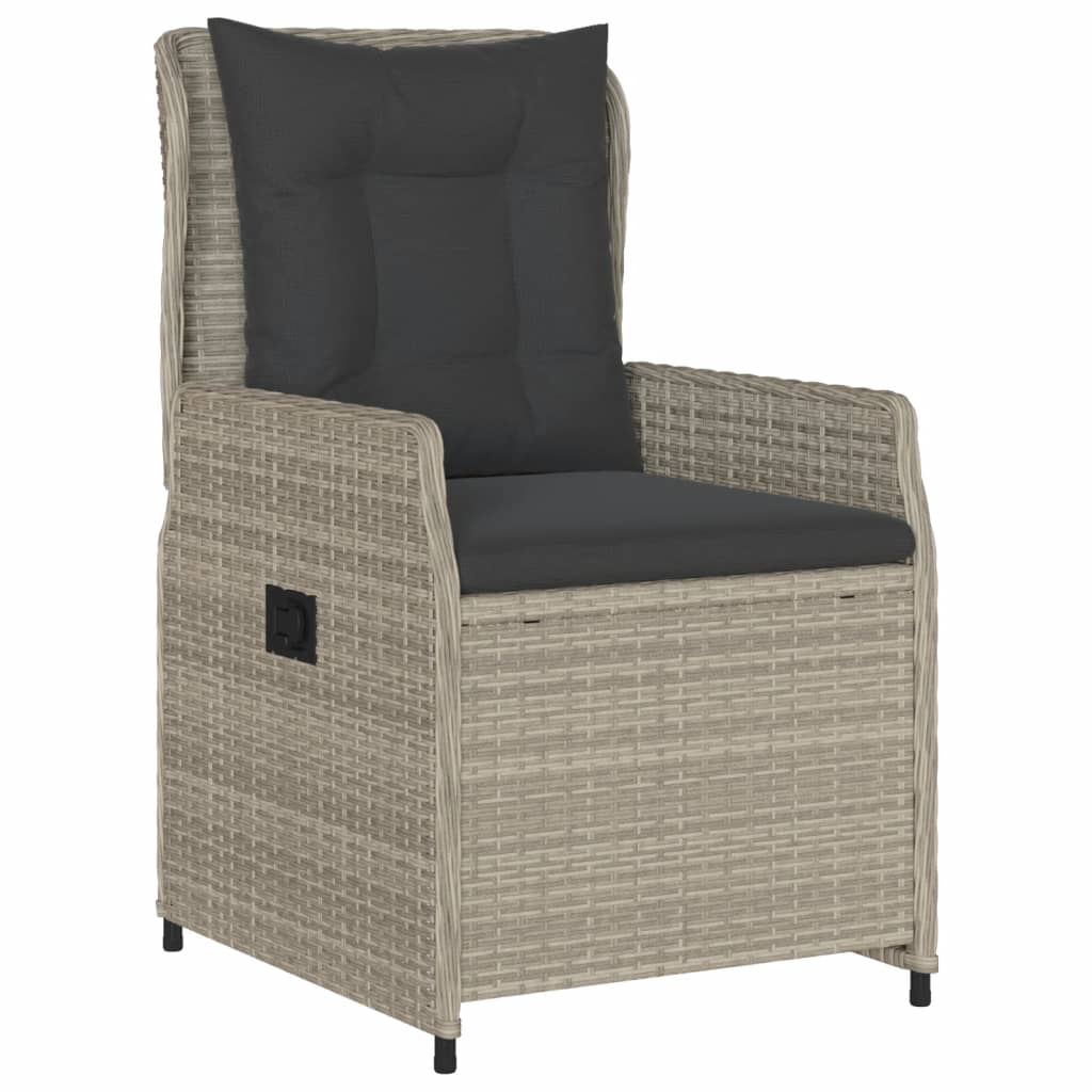 5-dijelni vrtni blagovaonski set od poliratana s jastucima sivi Siva 80 x 80 x 74 cm