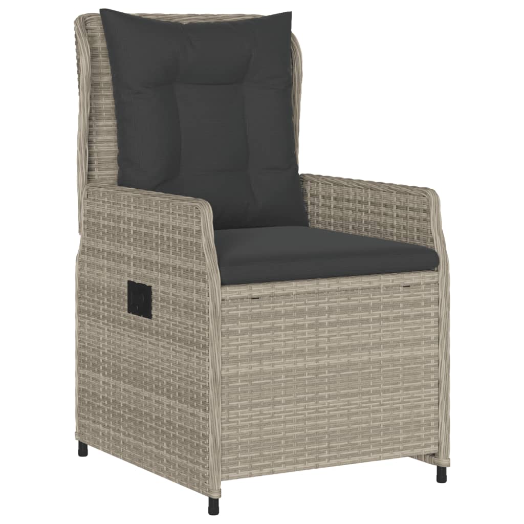 9-dijelni vrtni blagovaonski set od poliratana s jastucima sivi Siva 200 x 100 x 74 cm