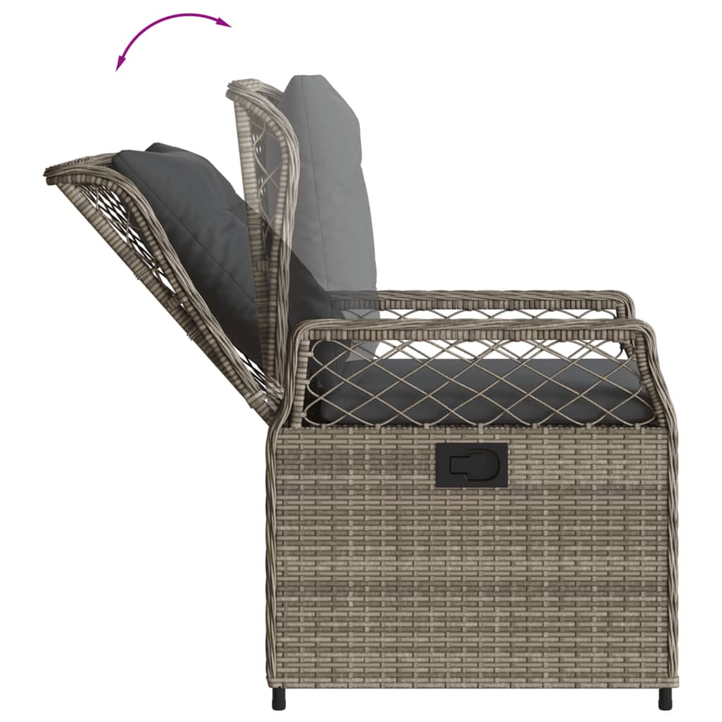 5-dijelni vrtni blagovaonski set sivi od poliratana Siva 80 x 80 x 74 cm