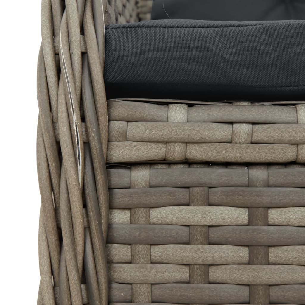 5-dijelni vrtni blagovaonski set sivi od poliratana Siva 80 x 80 x 74 cm