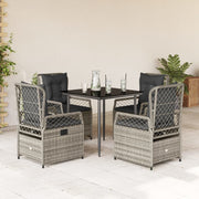 5-dijelni vrtni blagovaonski set sivi od poliratana Siva 80 x 80 x 74 cm