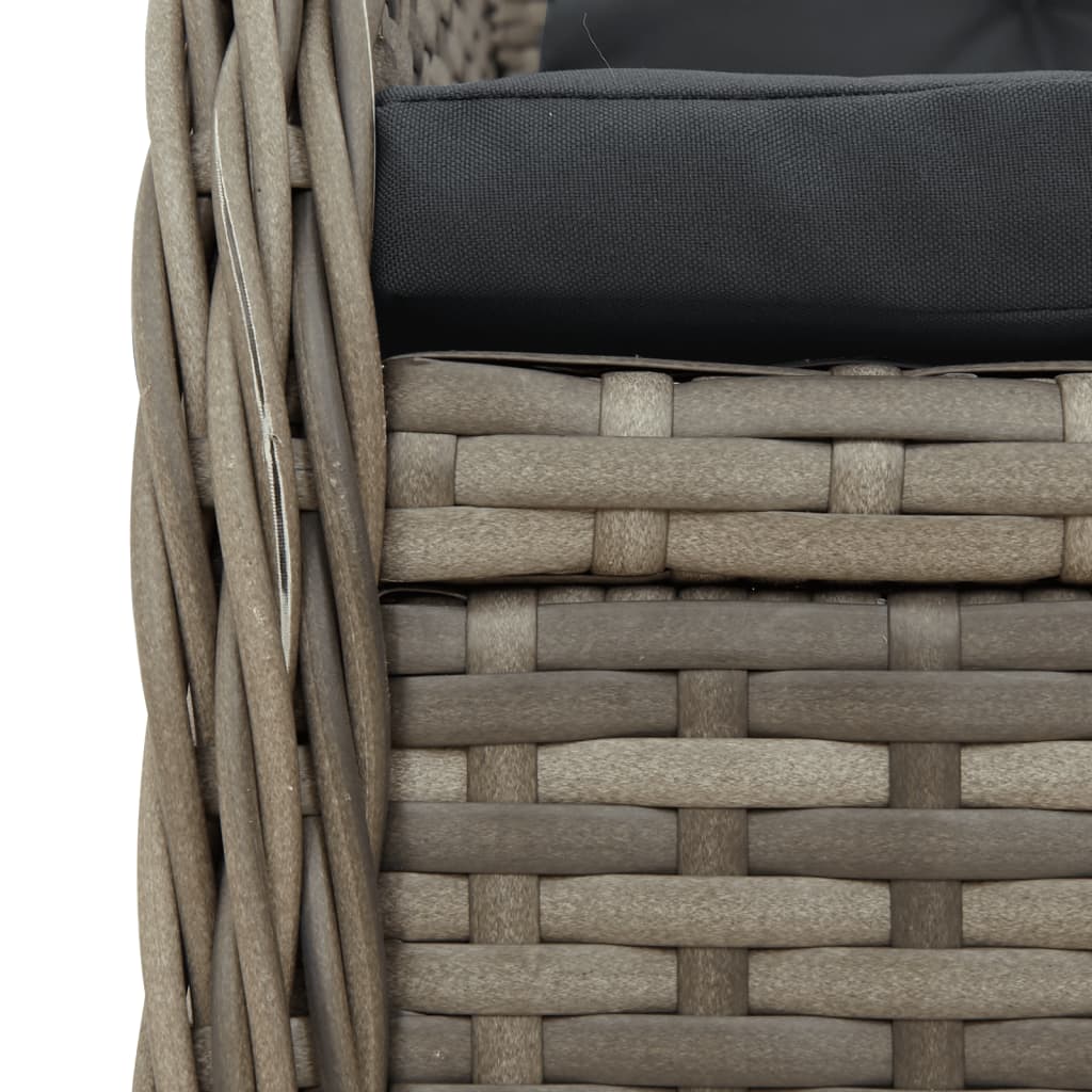 5-dijelni vrtni blagovaonski set sivi od poliratana Siva 80 x 80 x 74 cm