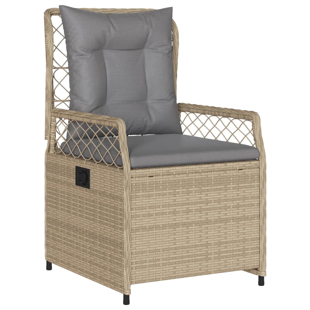 3-dijelni vrtni blagovaonski set od poliratana s jastucima bež 80 x 80 x 74 cm