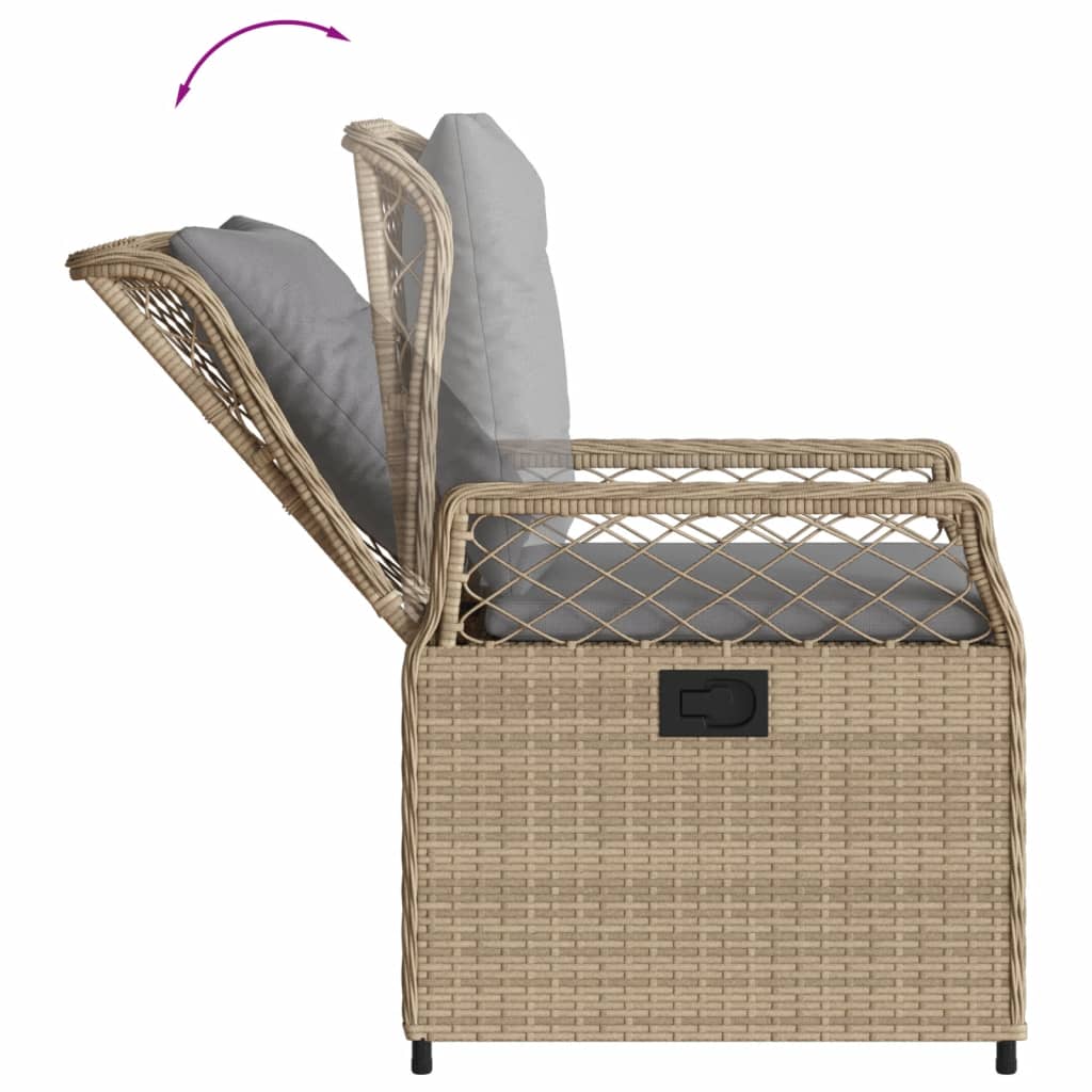 3-dijelni vrtni blagovaonski set od poliratana s jastucima bež 80 x 80 x 74 cm