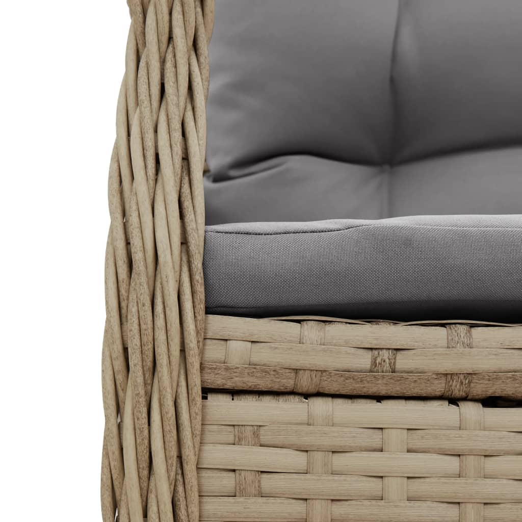 3-dijelni vrtni blagovaonski set od poliratana s jastucima bež 80 x 80 x 74 cm