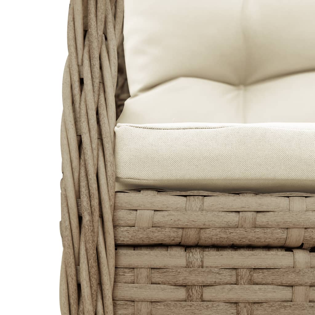 7-dijelni vrtni blagovaonski set od poliratana s jastucima bež 160 x 80 x 74 cm