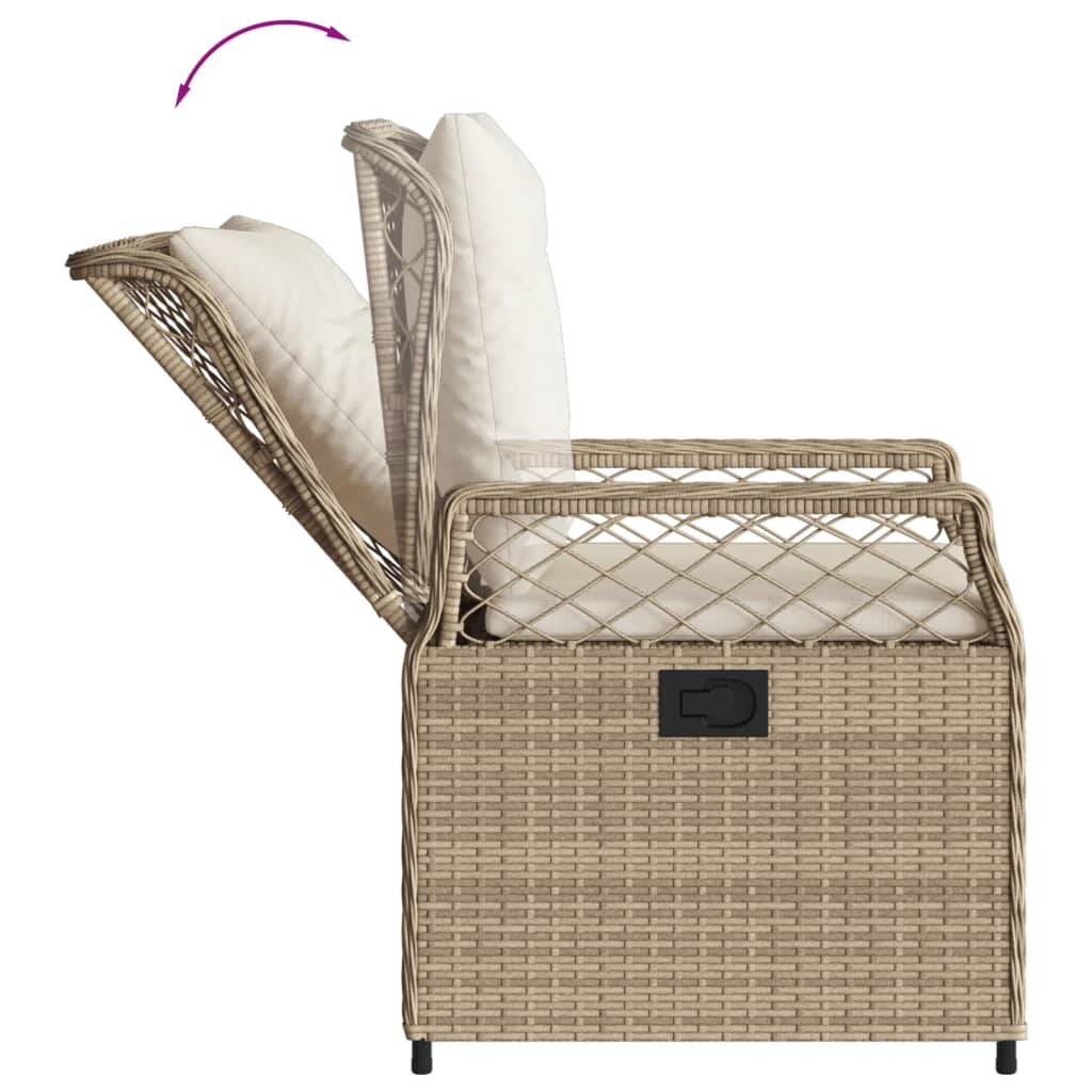 5-dijelni vrtni blagovaonski set od poliratana s jastucima bež 80 x 80 x 74 cm
