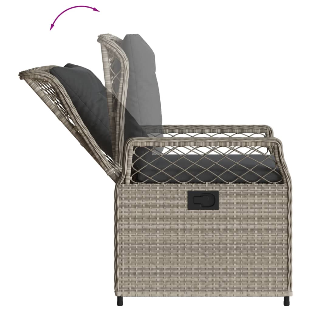 5-dijelni vrtni blagovaonski set od poliratana s jastucima sivi Siva 140 x 70 x 74 cm