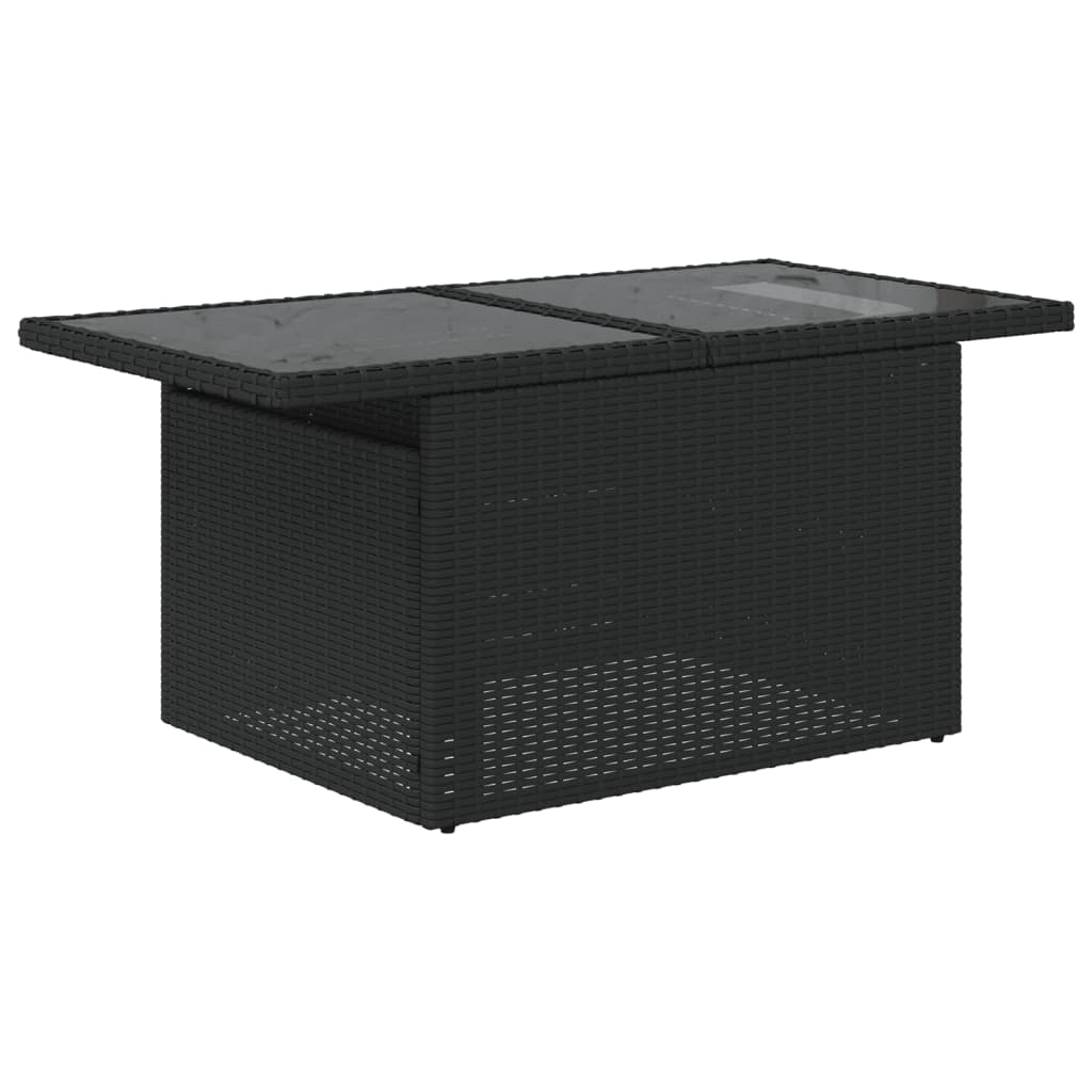 8-dijelni set vrtnih sofa od poliratana s jastucima crni Crna 100 x 55 x 73 cm