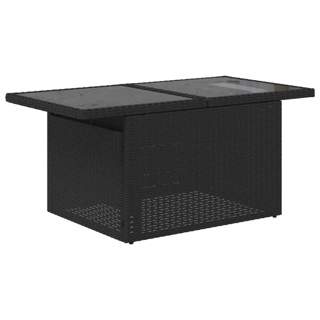6-dijelni set vrtnih sofa s jastucima crni od poliratana Crna 100 x 55 x 73 cm