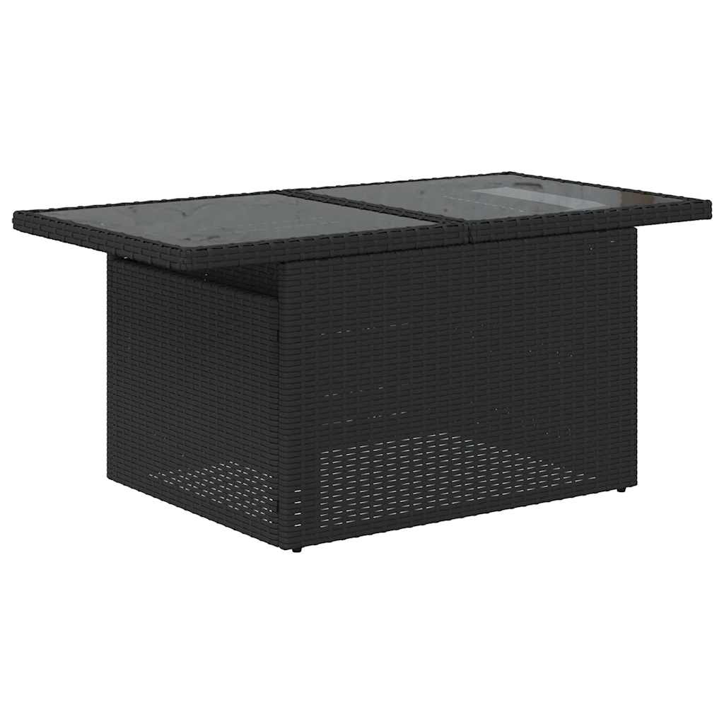 7-dijelni set vrtnih sofa od poliratana s jastucima crni Crna 100 x 55 x 73 cm
