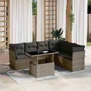7-dijelni set vrtnih sofa sivi od poliratana Siva 100 x 55 x 73 cm