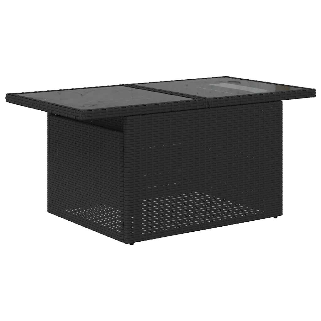 9-dijelni set vrtnih sofa s jastucima crni od poliratana Crna 100 x 55 x 73 cm
