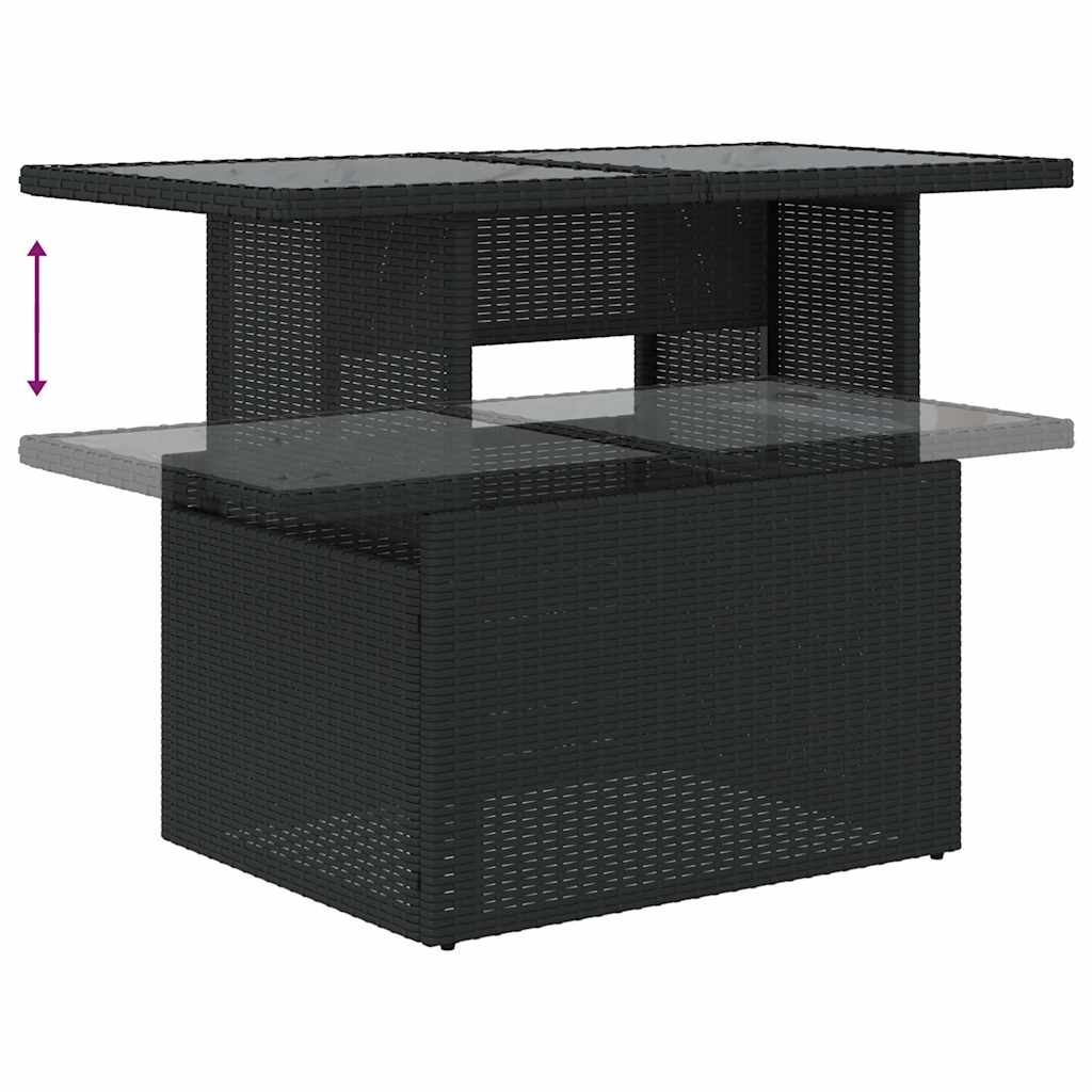 5-dijelna vrtna garnitura od poliratana s jastucima crna 100 x 55 x 73 cm