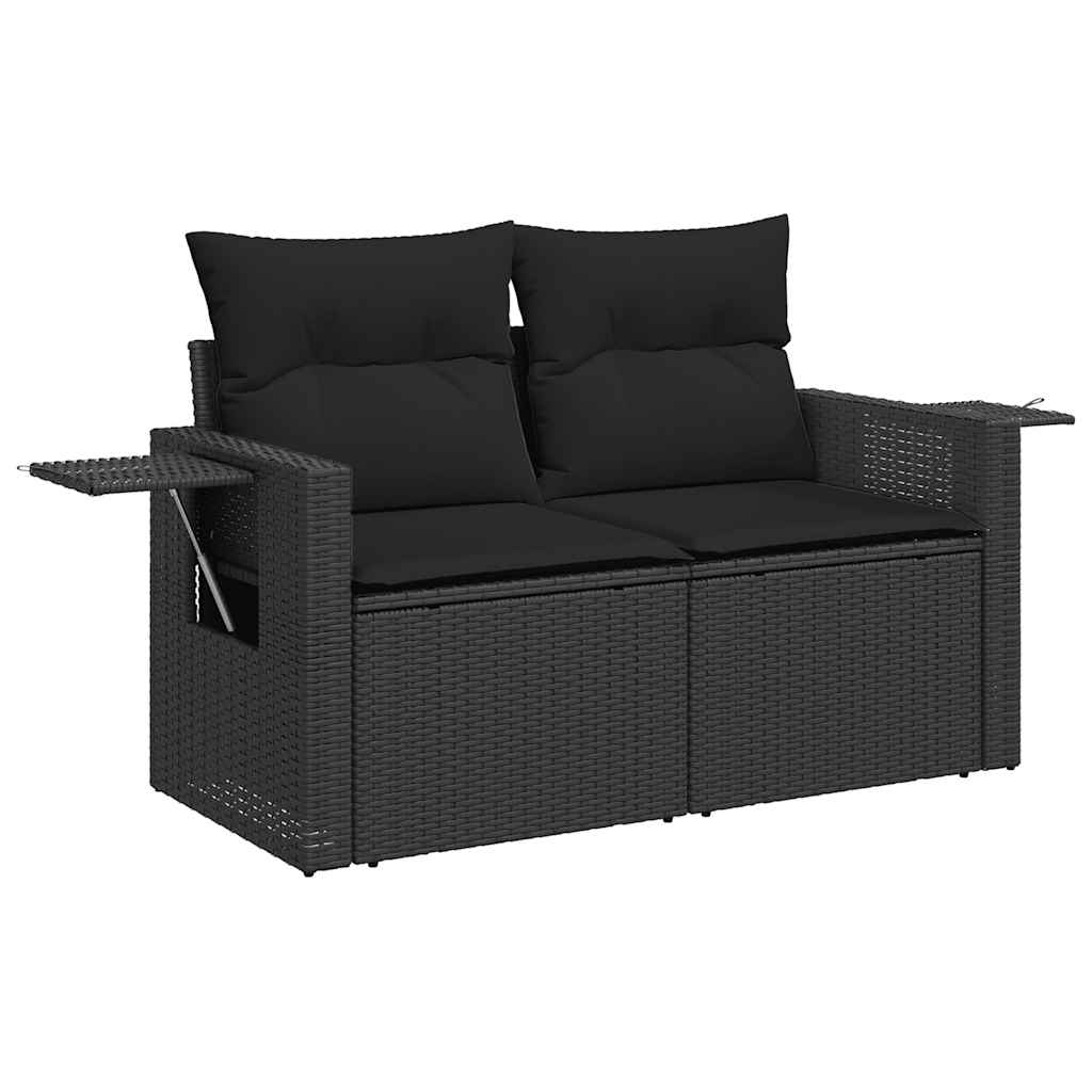 5-dijelna vrtna garnitura od poliratana s jastucima crna 100 x 55 x 73 cm