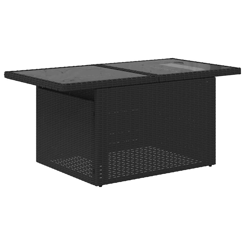 5-dijelna vrtna garnitura od poliratana s jastucima crna 100 x 55 x 73 cm