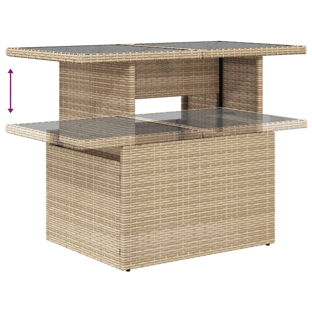 8-dijelni set vrtnih sofa od poliratana s jastucima bež 100 x 55 x 73 cm