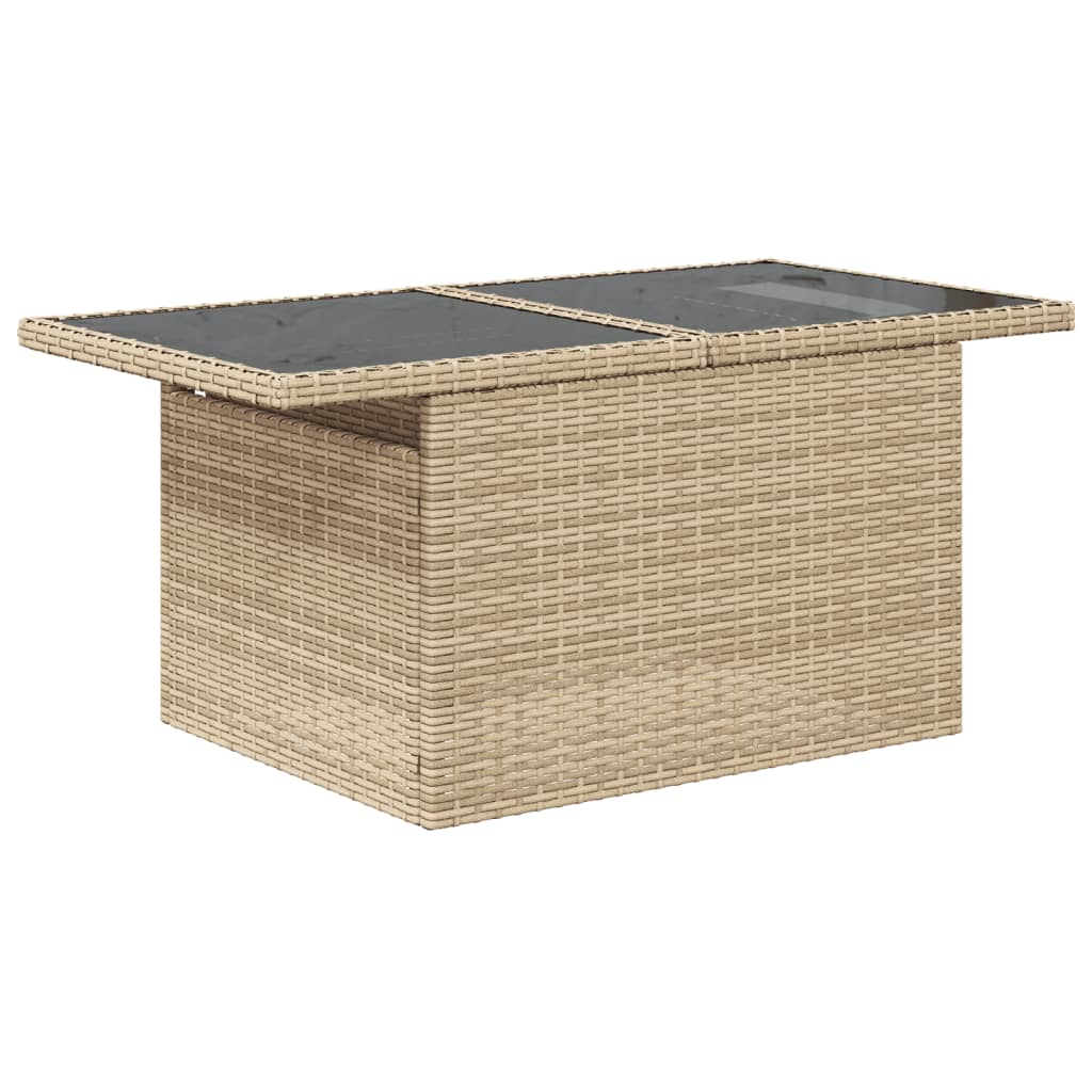 10-dijelni set vrtnih sofa s jastucima bež od poliratana 100 x 55 x 73 cm