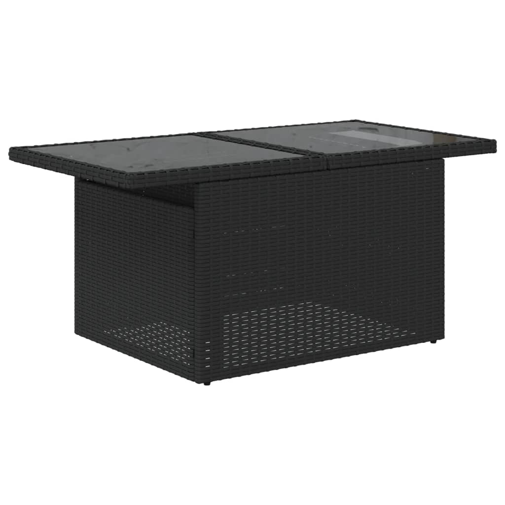 9-dijelni set vrtnih sofa s jastucima crni od poliratana Crna 100 x 55 x 73 cm